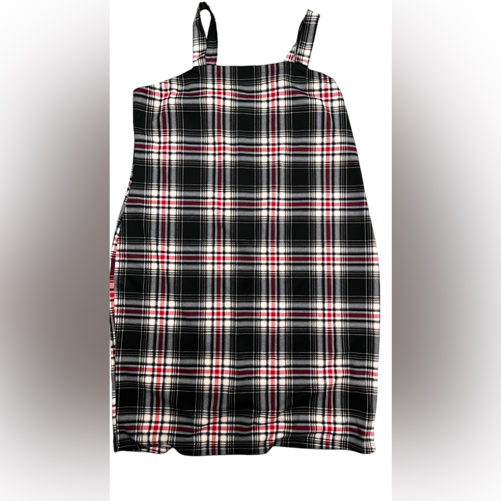3x plaid bodycon dress